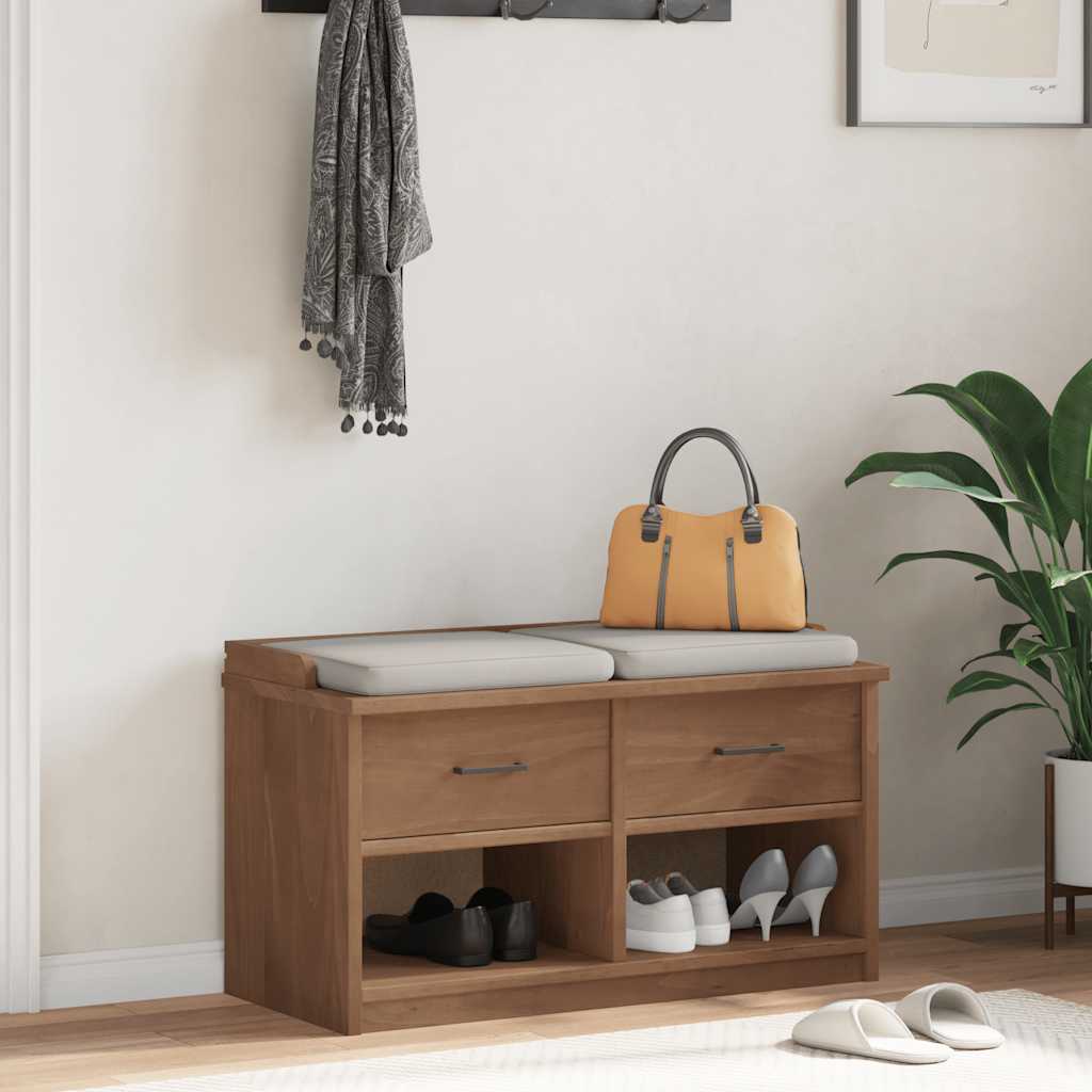 vidaXL Eteisen penkki SANDNES 87x40x50 cm täysi mänty
