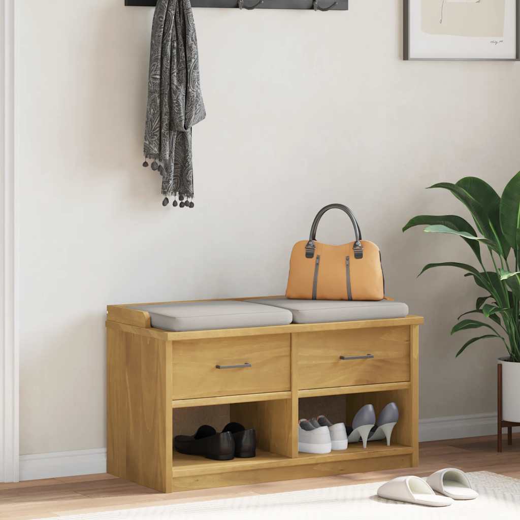 vidaXL Bancă pentru hol „SANDNES” 87x40x50 cm din lemn masiv de pin