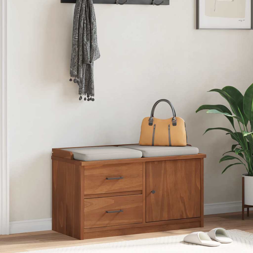 vidaXL Lavica do predsiene SANDNES 87x40x50 cm borovicový masív