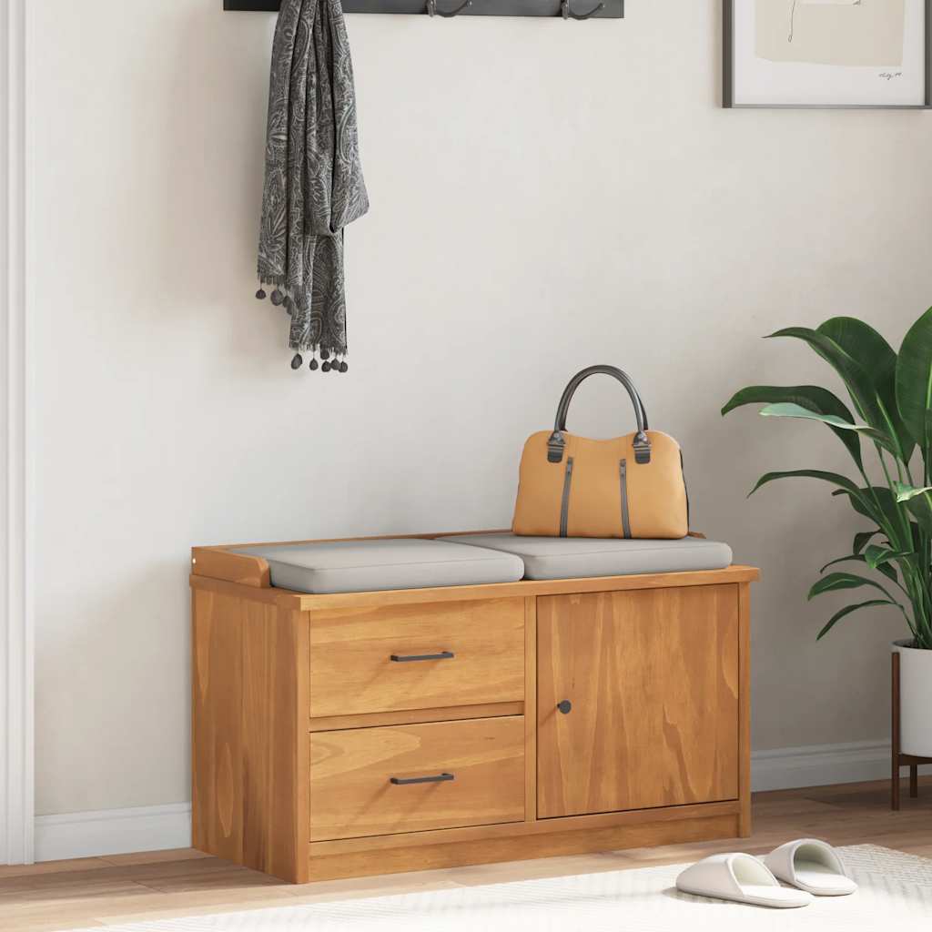 vidaXL Bancă pentru hol „SANDNES” 87x40x50 cm din lemn masiv de pin
