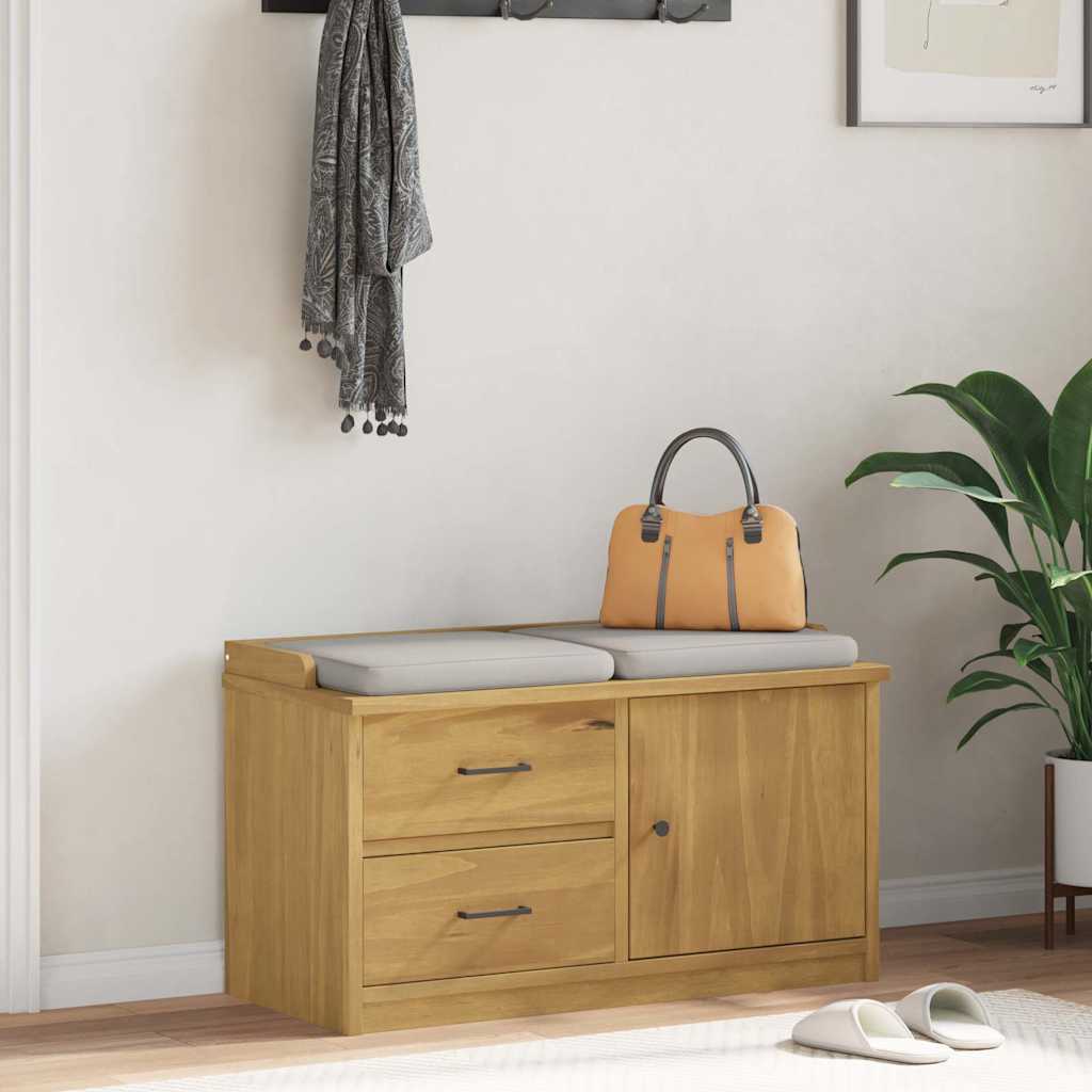 vidaXL Bancă pentru hol „SANDNES” 87x40x50 cm din lemn masiv de pin