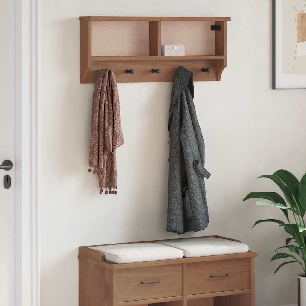 vidaXL Seinänaulakko SANDNES 87x12x35 cm täysi mänty