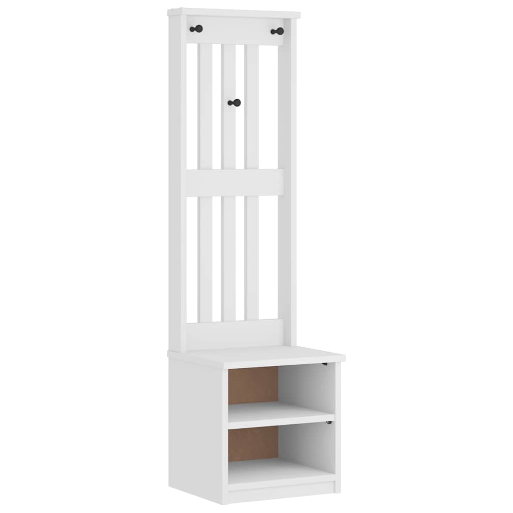 vidaXL Předsíňový strom SANDNES bílá 45x40x159,5 cm Borovicový masiv