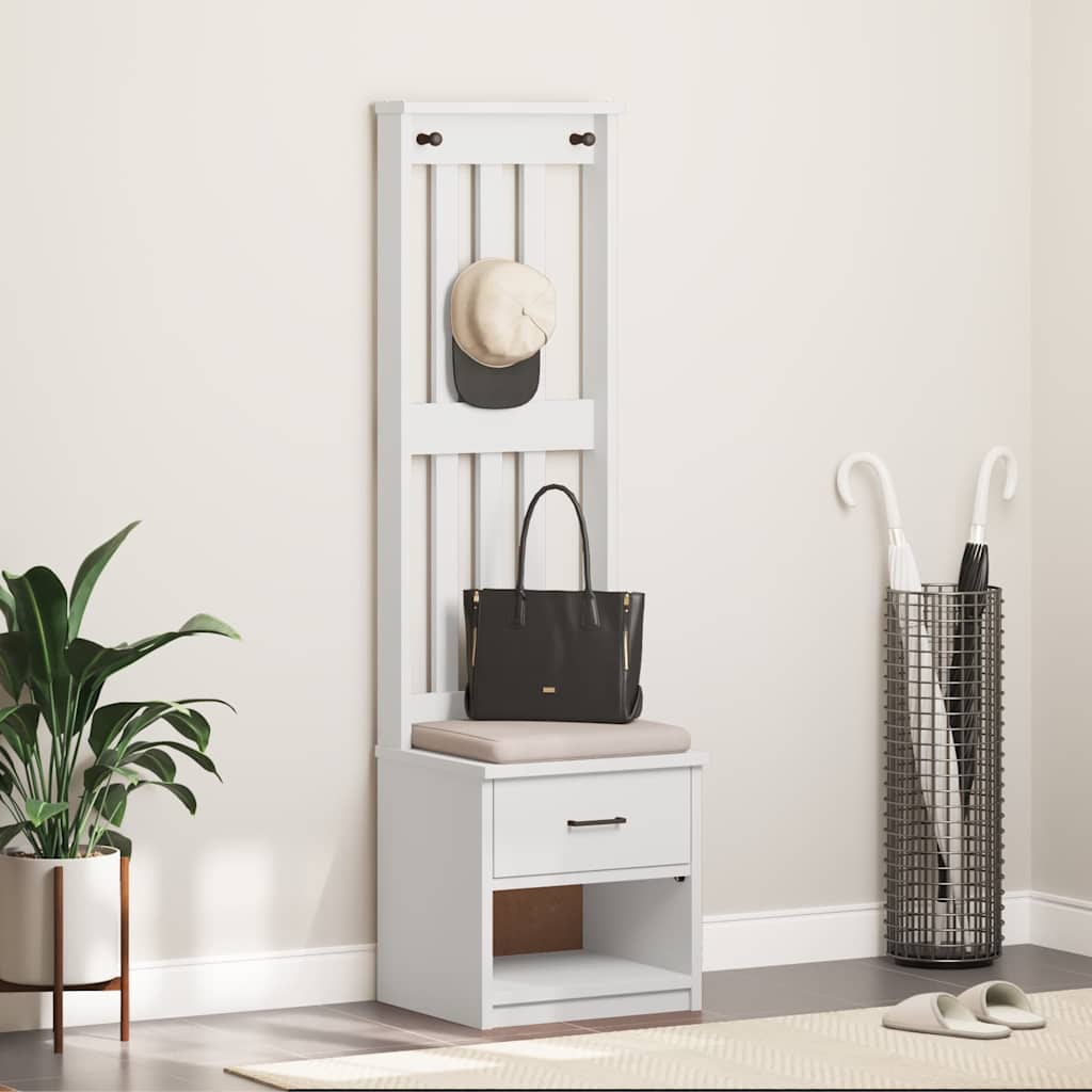 vidaXL Halový strom SANDENS biela 45x40x159,5 cm masívna borovica