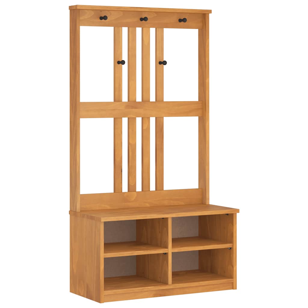 vidaXL Předsíňový strom SANDNES 87x40x159,5cm Borovicový masiv