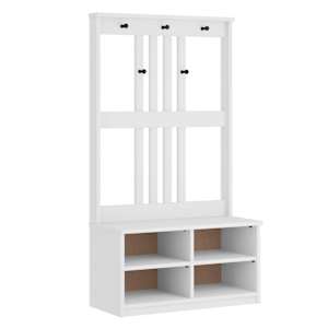 Předsíňový strom SANDNES bílá 87x40x159,5cm Borovicový masiv - obrázek 2