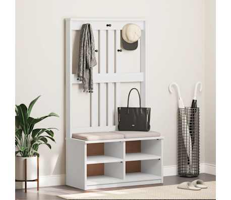 vidaXL Arborele „SANDNES” alb 87x40x159,5 cm lemn masiv de pin