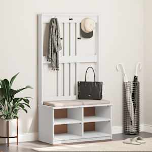 vidaXL Arborele „SANDNES” alb 87x40x159,5 cm lemn masiv de pin