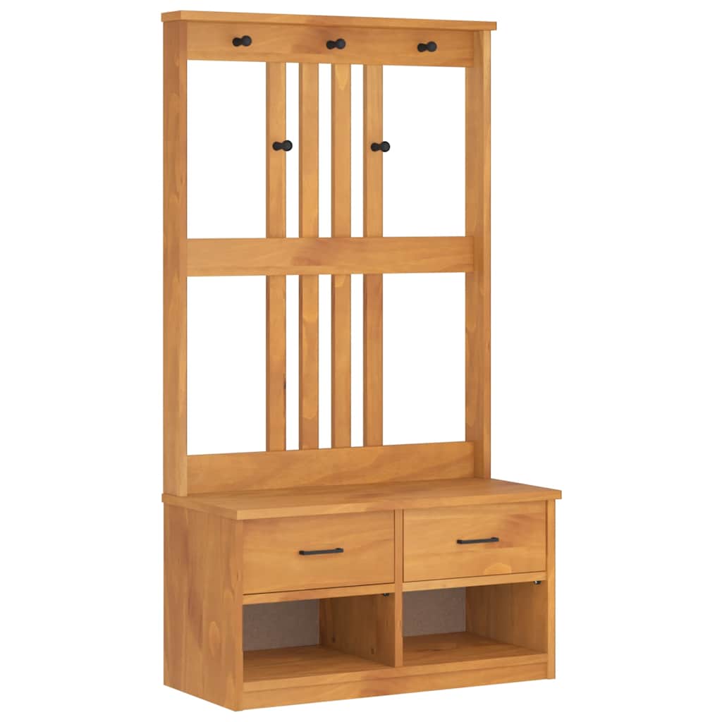 vidaXL Předsíňový strom SANDNES 87x40x159,5cm Borovicový masiv