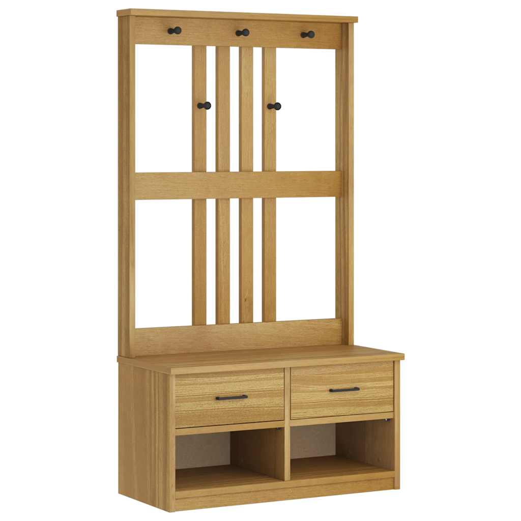 vidaXL Předsíňový strom SANDNES 87x40x159,5cm Borovicový masiv