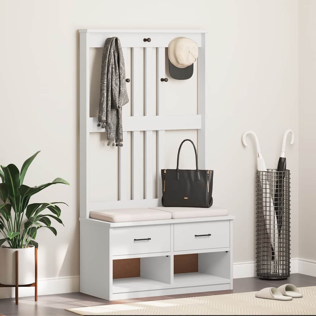 vidaXL Halový strom SANDENS biela 87x40x159,5 cm masívna borovica