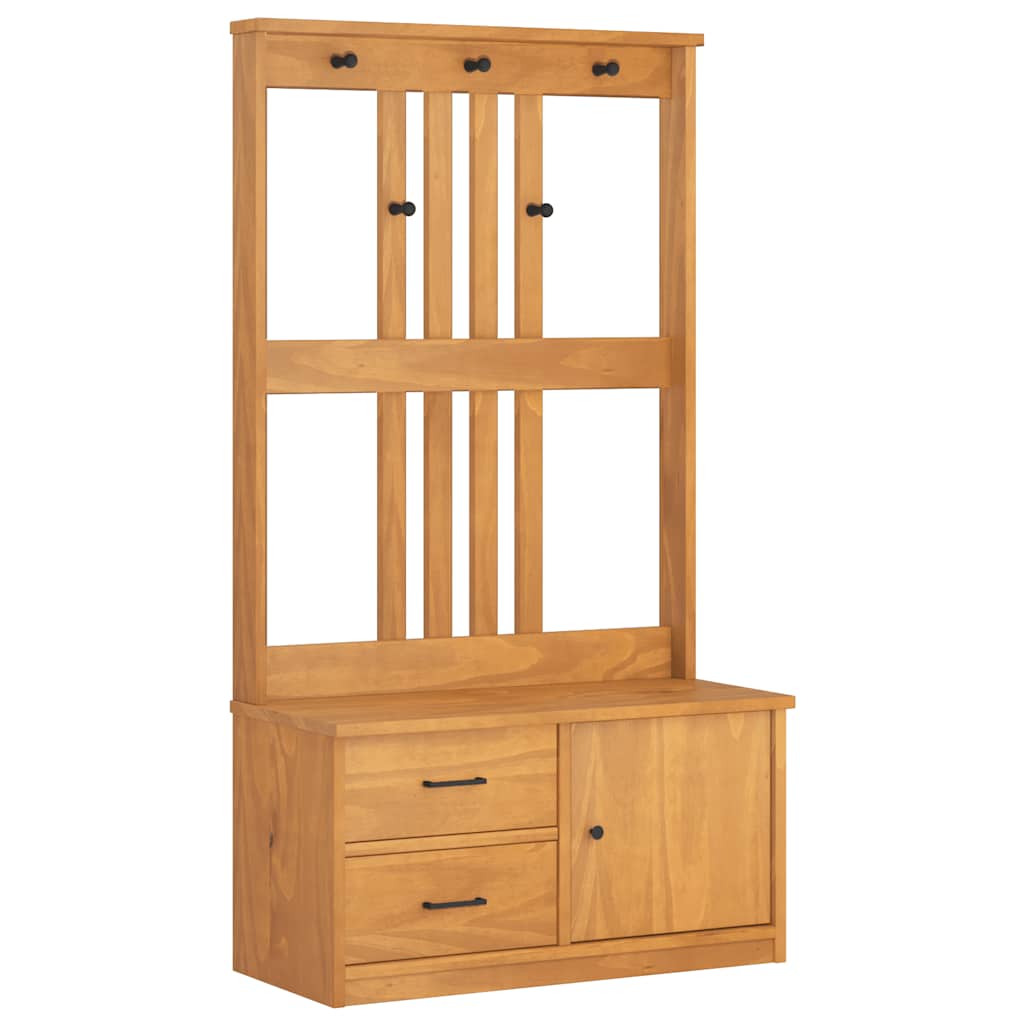 vidaXL Předsíňový strom SANDNES 87x40x159,5cm Borovicový masiv