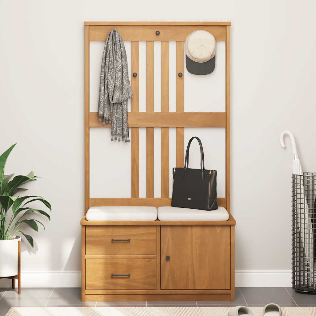 vidaXL Hallin puu SANDNES 87x40x159,5 cm täysi mänty