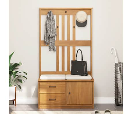 vidaXL Drvo za dvoranu SANDNES 87x40x159,5 cm puno drvo bor