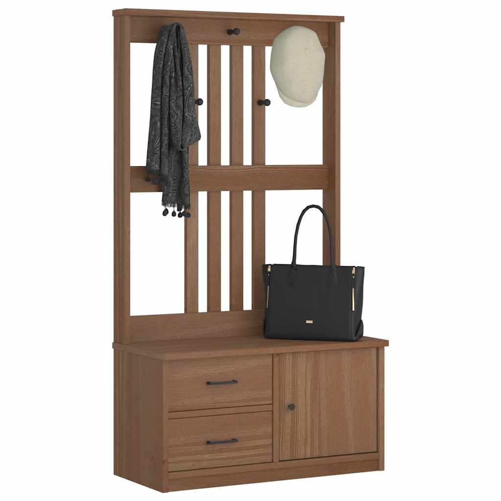 vidaXL Garderobenständer SANDNES 87x40x159,5cm Massivholz Kiefer