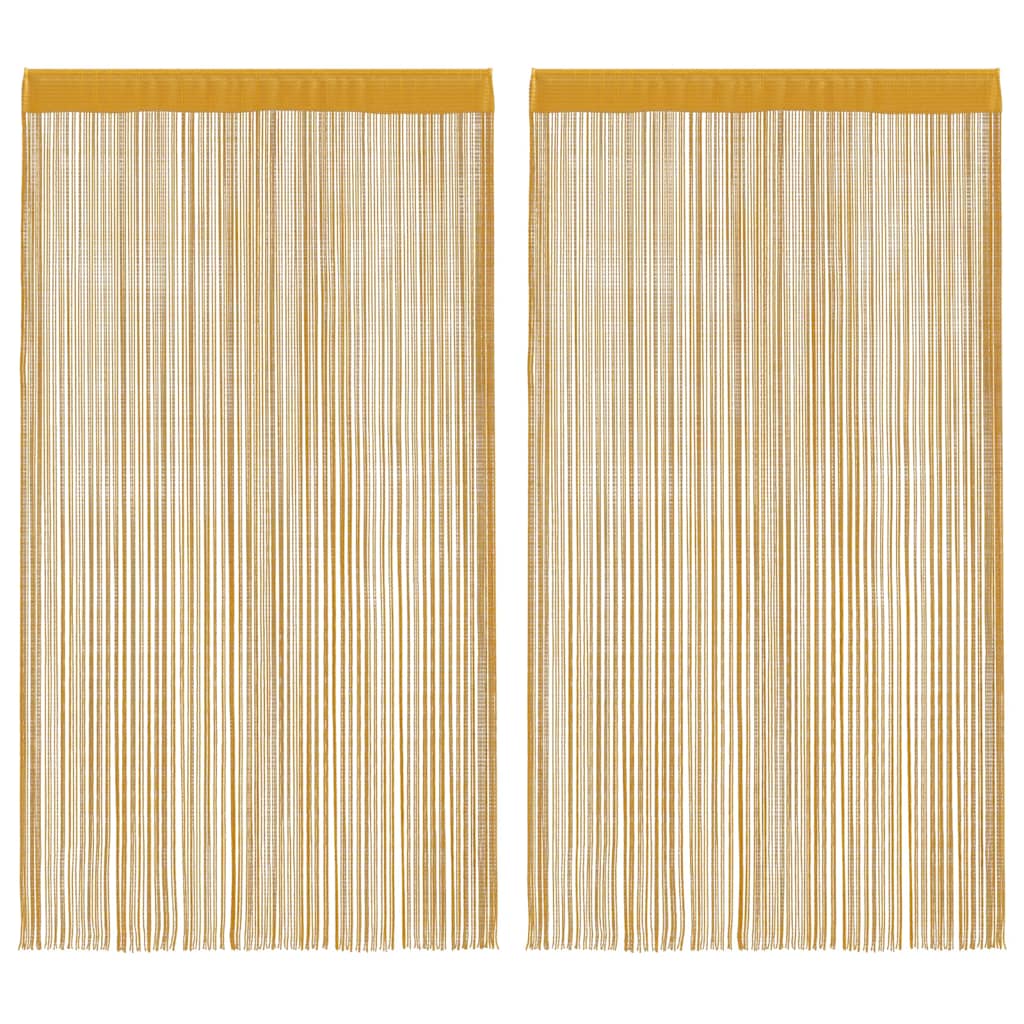 vidaXL String Curtains 2 ks Gold 100x250 cm
