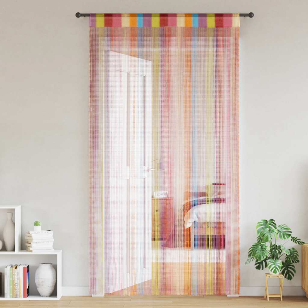 vidaXL Perdele șir 2 buc Multicolor 100x250 cm