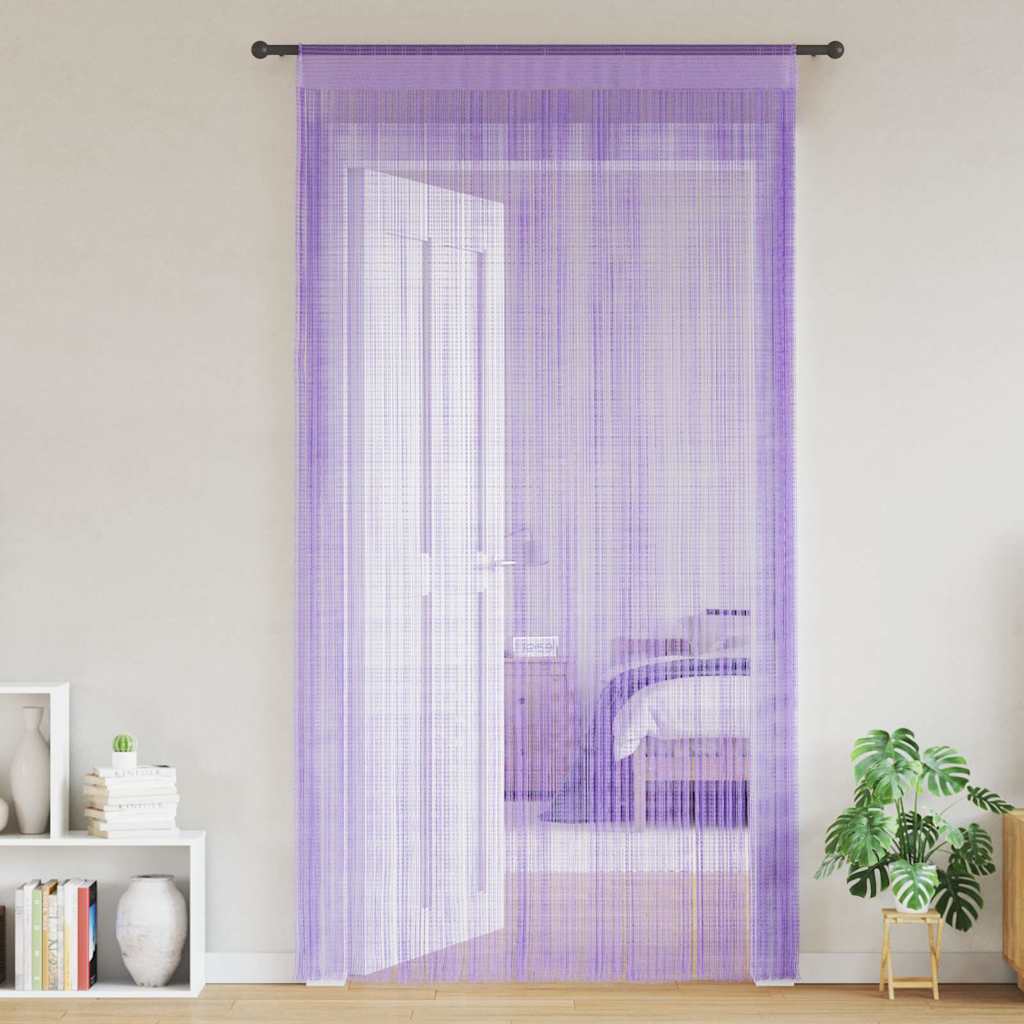 vidaXL Perdele șir 2 buc Violet 140x250 cm