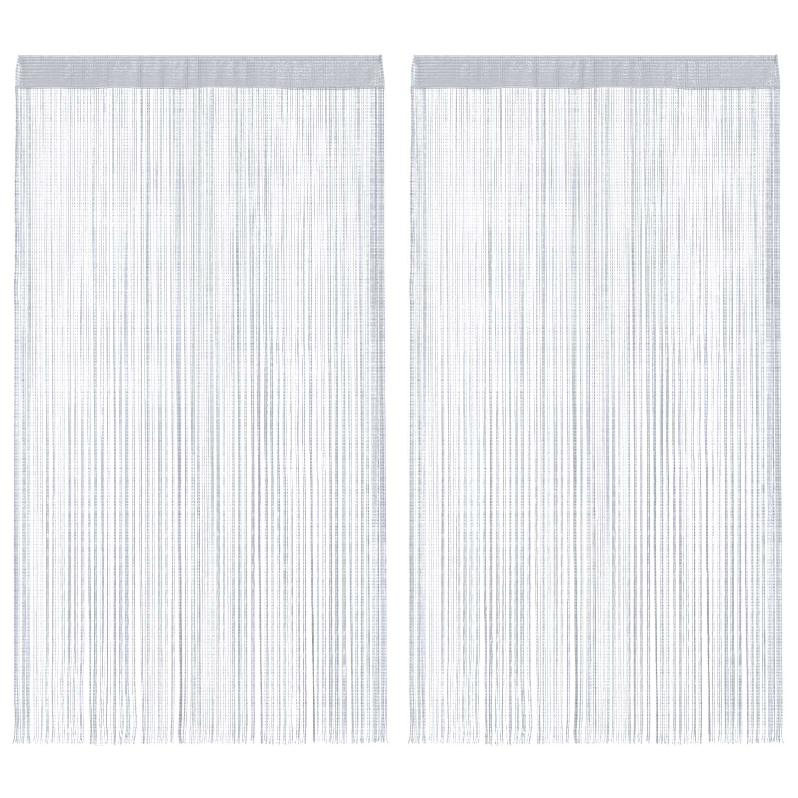 vidaXL Šnúrkový záves, 2 ks, 100x250 cm, svetlosivý
