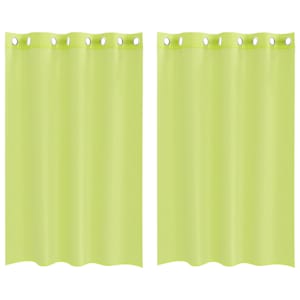 vidaXL Voile kardinad koos r&otilde;ngastega 2 tk Apple Green 140x175 cm