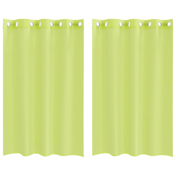 vidaXL Voile kardinad koos r&otilde;ngastega 2 tk Apple Green 140x175 cm