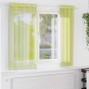 vidaXL Voile kardinad koos r&otilde;ngastega 2 tk Apple Green 140x175 cm