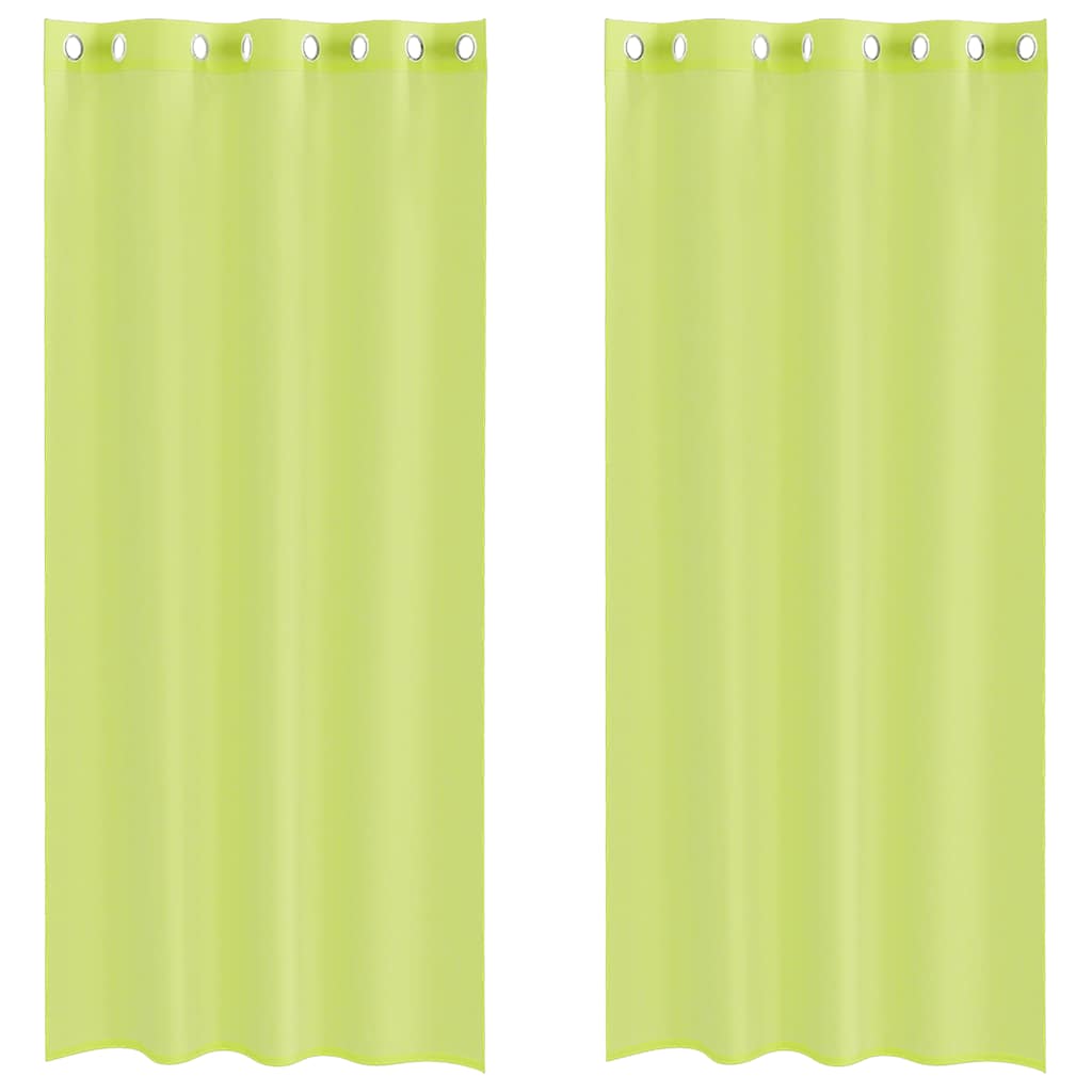 vidaXL Voálové záclony s průchodkami 2 ks Jablečně zelená 140x225 cm