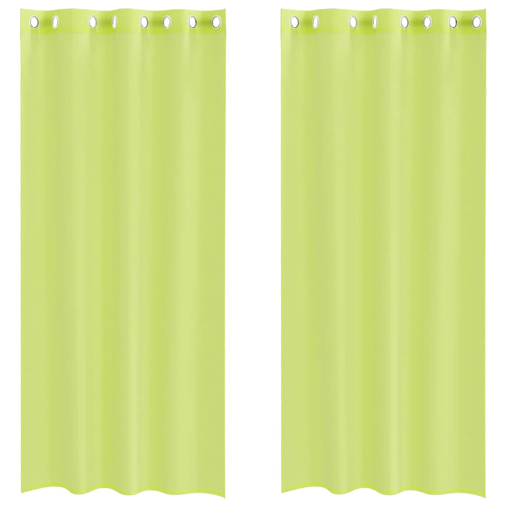 vidaXL Voálové záclony s průchodkami 2 ks Jablečně zelená 140x245 cm