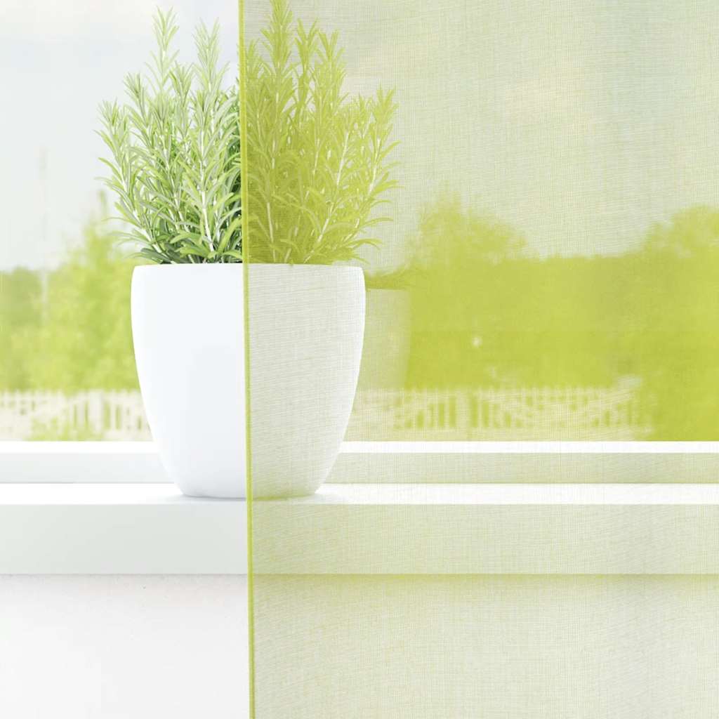 vidaXL Gordijnen voile met doorvoertules 2 st 140x245 cm appelgroen afbeelding