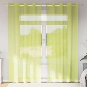 Voile zavese z vponkami 2 kosa jabolčno zelene barve 140x245 cm