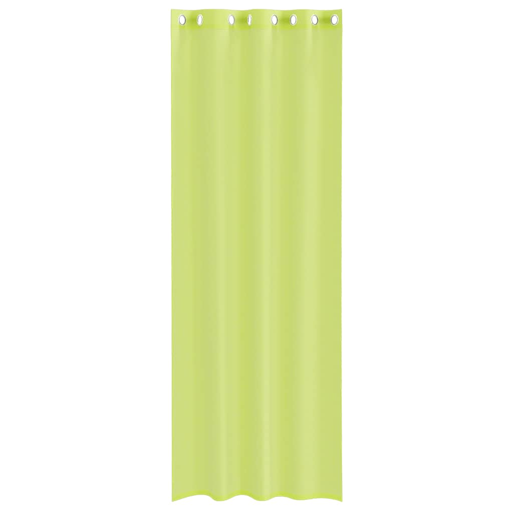 vidaXL Voile Gordijnen met doorvoertules 2 st 140x300 cm appelgroen groen, foto 4