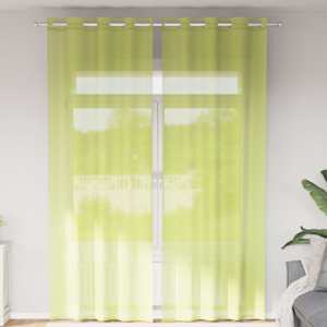 Voile zavese z vponkami 2 kosa jabolčno zelene barve 140x300 cm