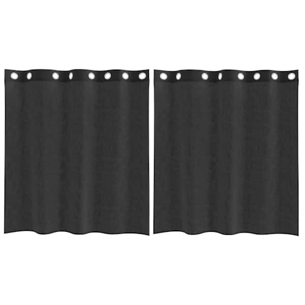 vidaXL Voile kardinad r&otilde;ngastihendiga 2 tk must 140x140 cm