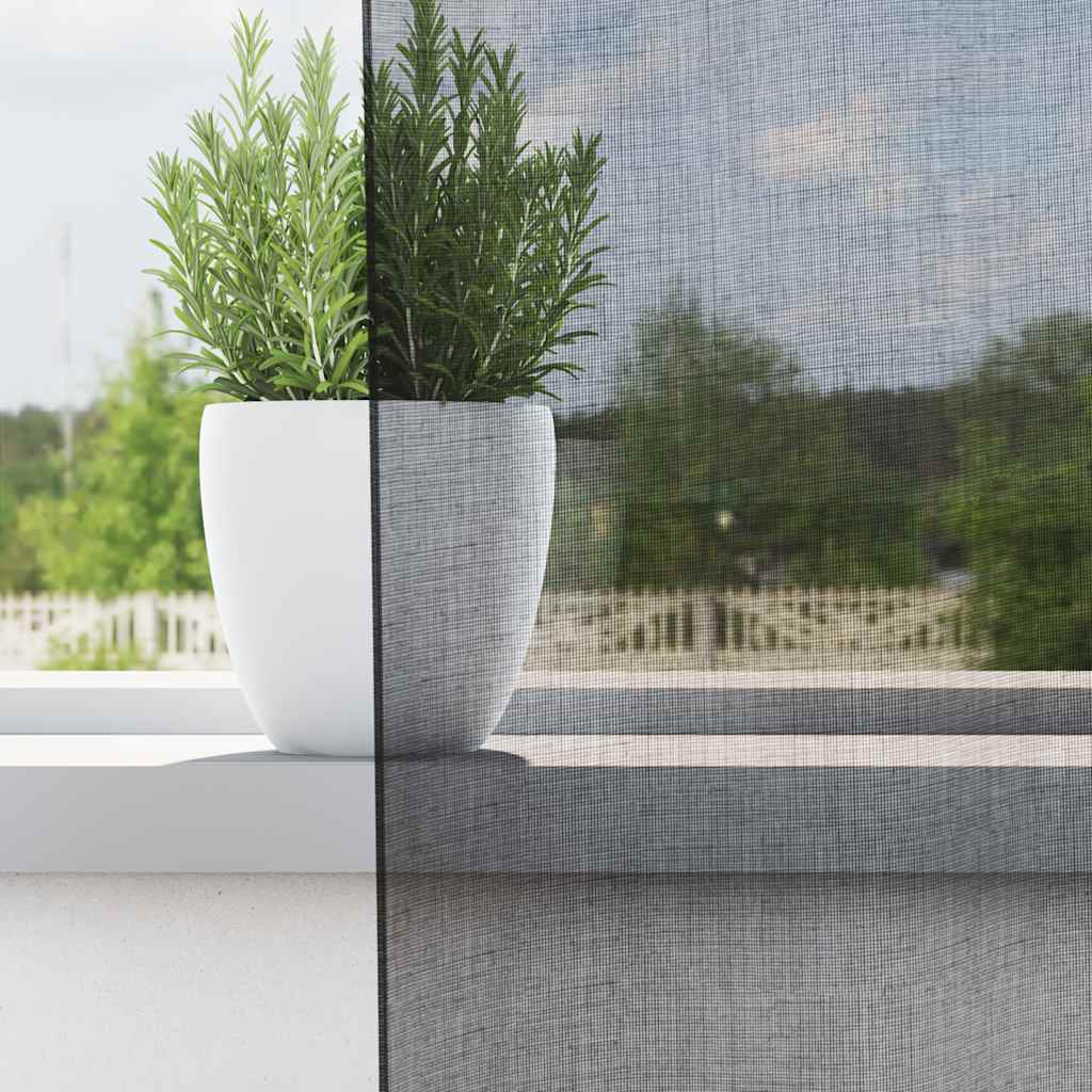 vidaXL Gordijnen voile met doorvoertules 2 st 140x140 cm zwart afbeelding