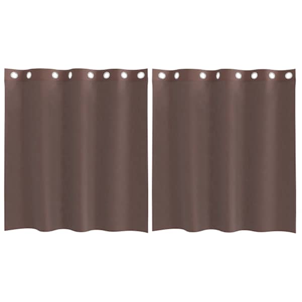 vidaXL Voile kardinad r&otilde;ngastega 2 tk Pruun 140x140 cm