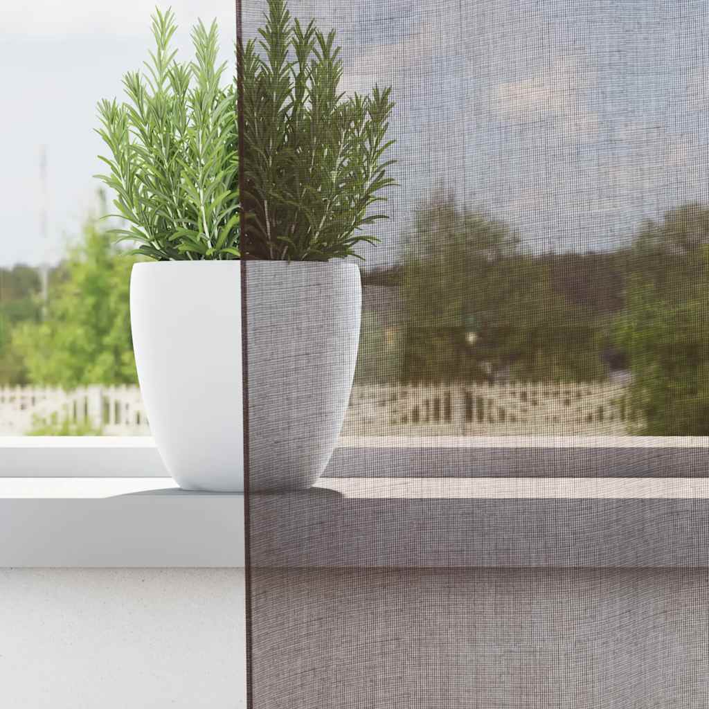 vidaXL Gordijnen voile met doorvoertules 2 st 140x225 cm bruin afbeelding