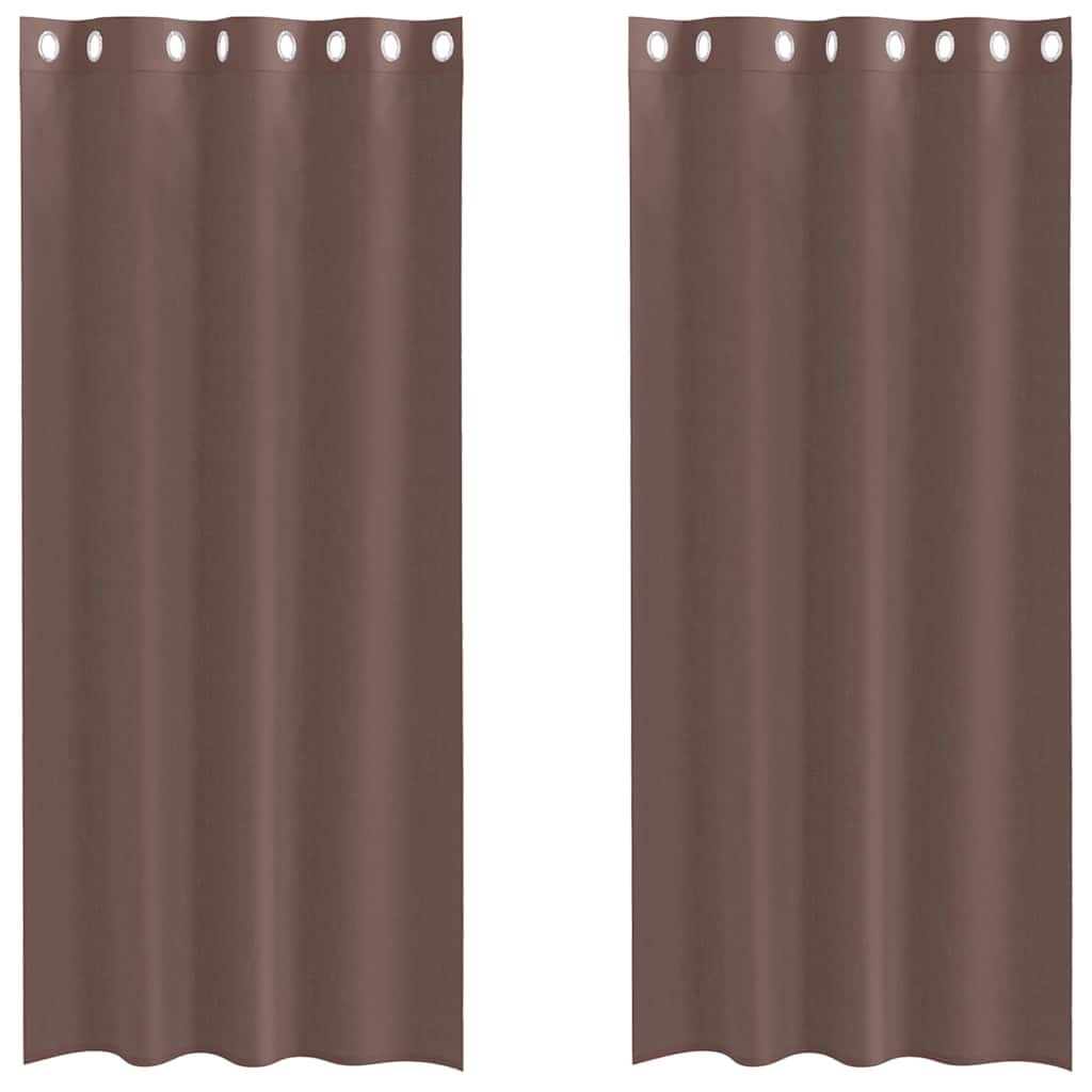 Thumbnail - vidaXL Voile Vorhänge mit Ösen 2 Stk. Braun 140x245 cm