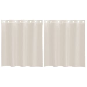 vidaXL Voile kardinad r&otilde;ngastega 2 tk Kreem 140x140 cm