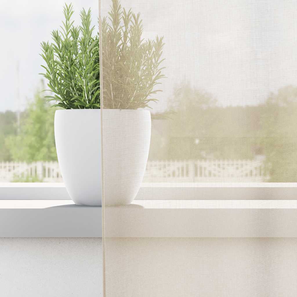 vidaXL Gordijnen voile met doorvoertules 2 st 140x140 cm crèmekleurig afbeelding