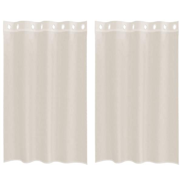 vidaXL Voile kardinad r&otilde;ngastega 2 tk Kreem 140x175 cm