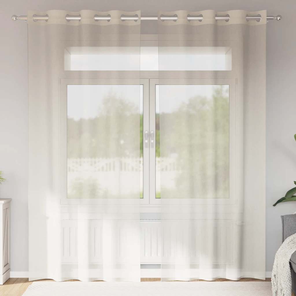 vidaXL Voileeverhot läpiviennillä 2 kpl kerma 140x225 cm