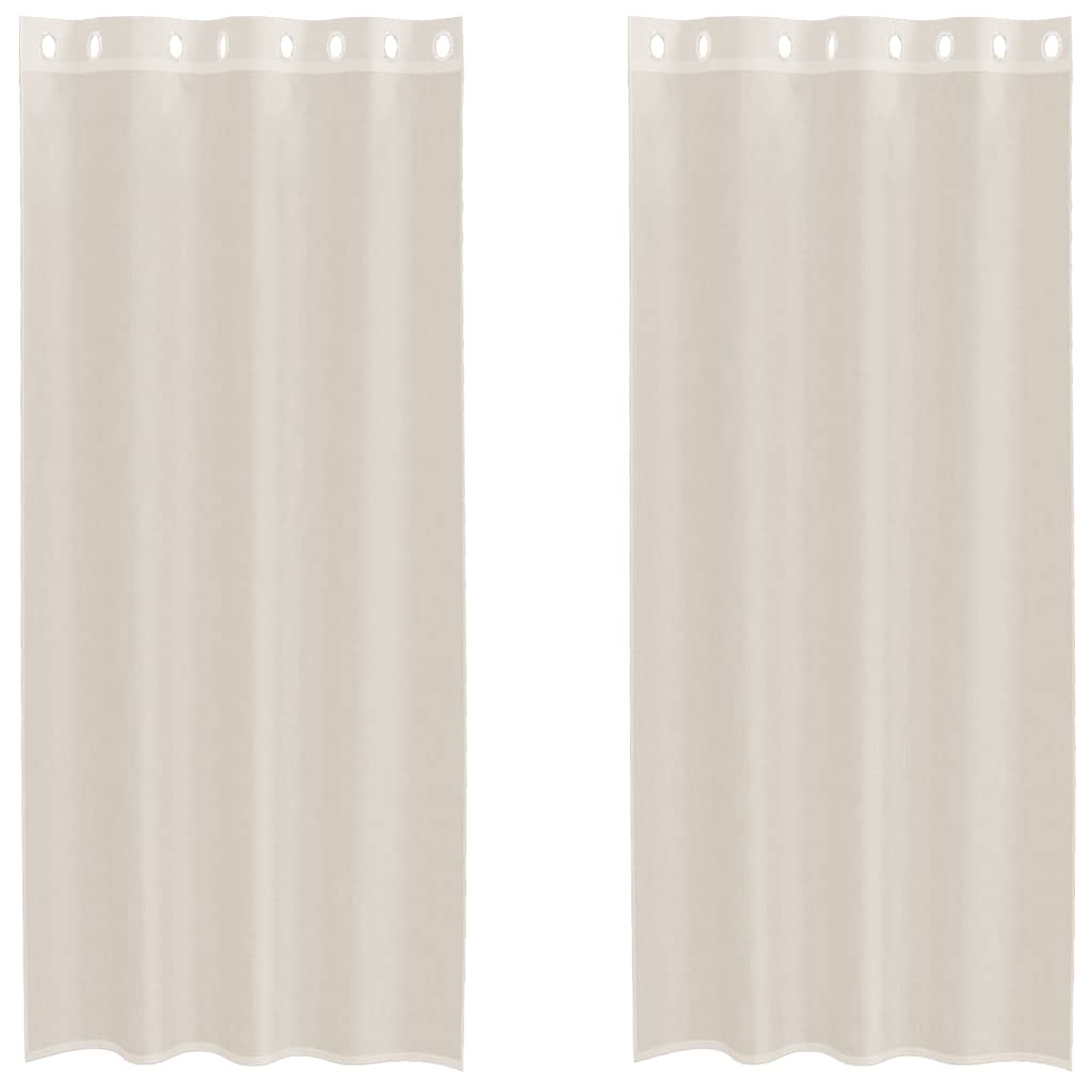 Thumbnail - vidaXL Voile Vorhänge mit Ösen 2 Stk. Creme 140x245 cm