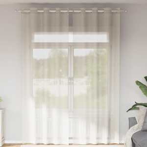 Voile zavese z vponkami 2 kosa kremna 140x260 cm