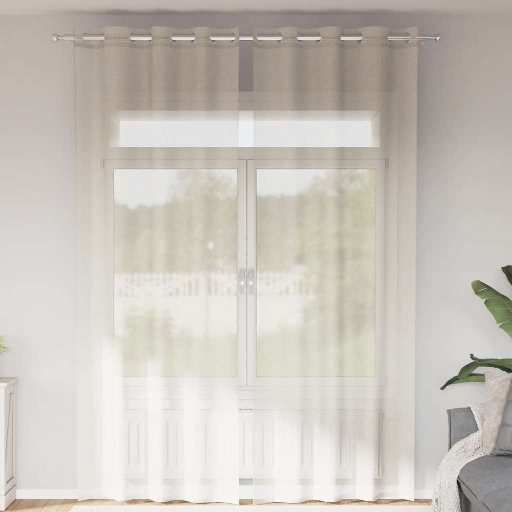 vidaXL Voileeverhot läpiviennillä 2 kpl kerma 140x300 cm