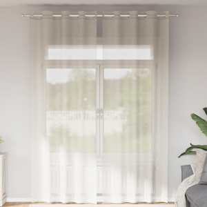 Voile zavese z vponkami 2 kosa kremna 140x300 cm