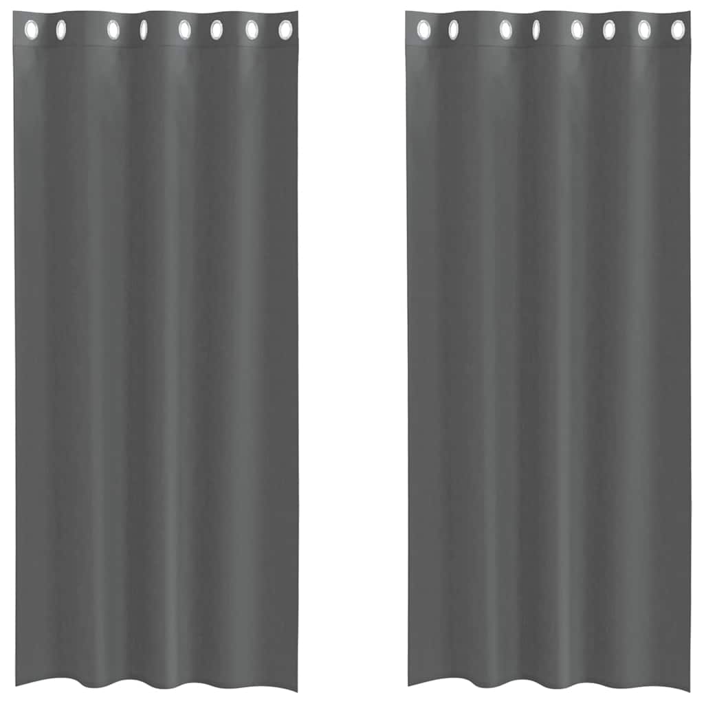 vidaXL Voálové záclony s průchodkami 2 ks Tmavě šedá 140x245 cm