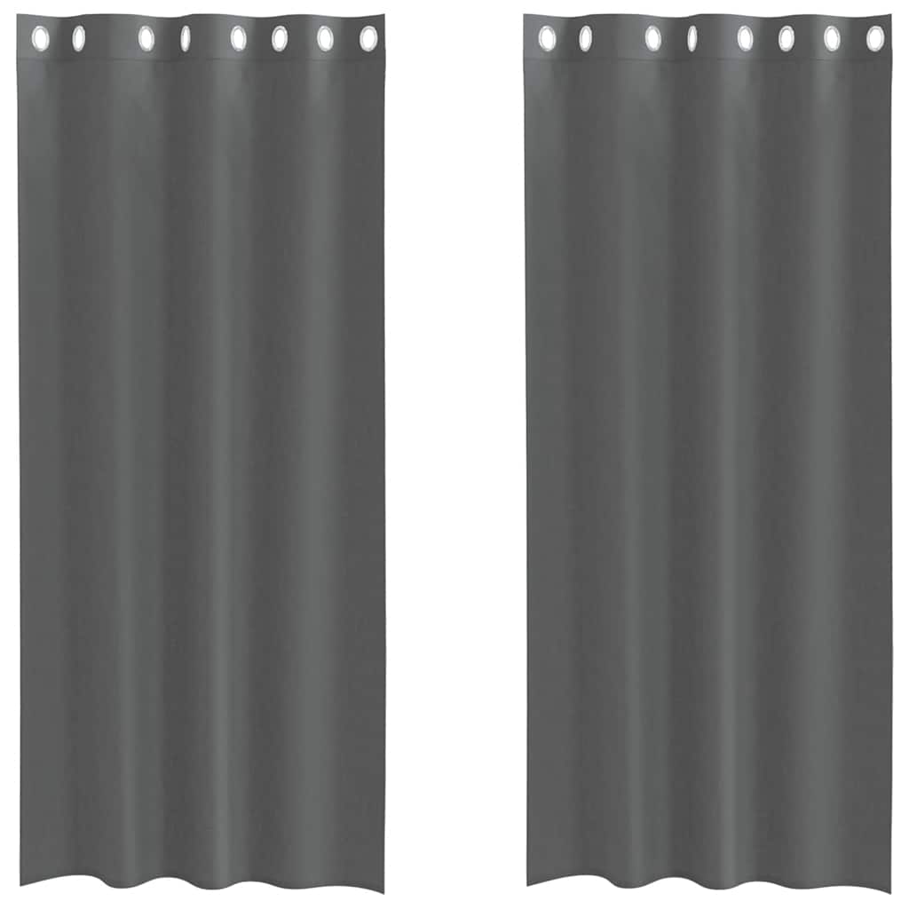 vidaXL Voálové záclony s průchodkami 2 ks Tmavě šedá 140x245 cm