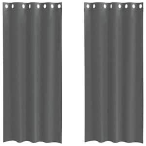 Voálové záclony s průchodkami 2 ks Tmavě šedá 140x245 cm - obrázek 2