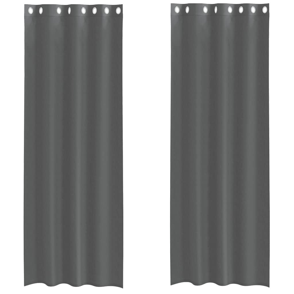 Thumbnail - vidaXL Voile Vorhänge mit Ösen 2 Stk. Dunkelgrau 140x300 cm