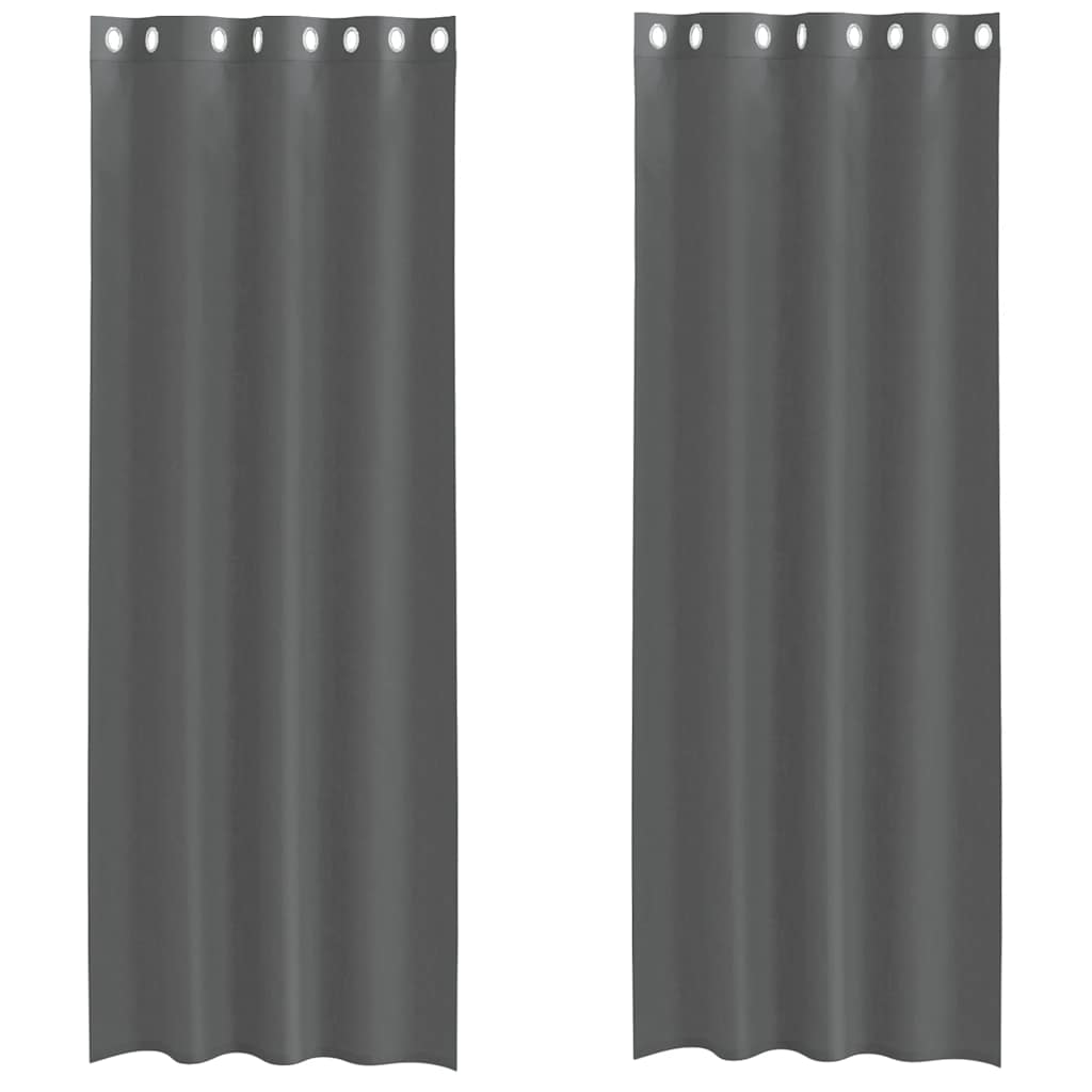 vidaXL Voálové záclony s průchodkami 2 ks Tmavě šedá 140x300 cm